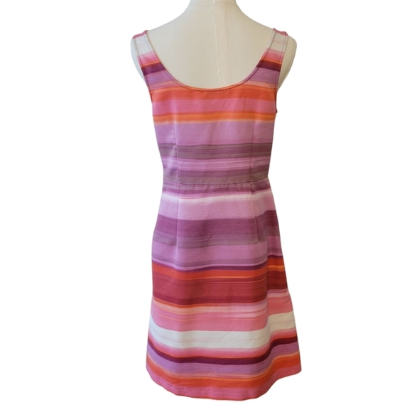 LOFT Pink Striped Sleeveless Dress Size 4 - Picture 5 of 6